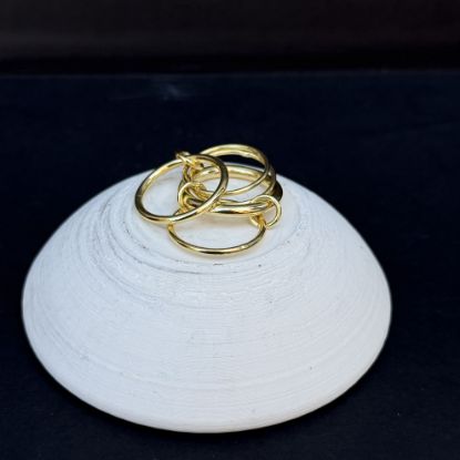 Kalınlı İnceli Dörtlü Gold Yüzük resmi