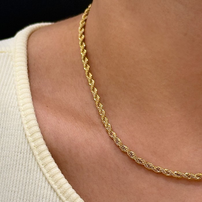 Çelik Burgu Zincir 45 cm Gold Kolye resmi