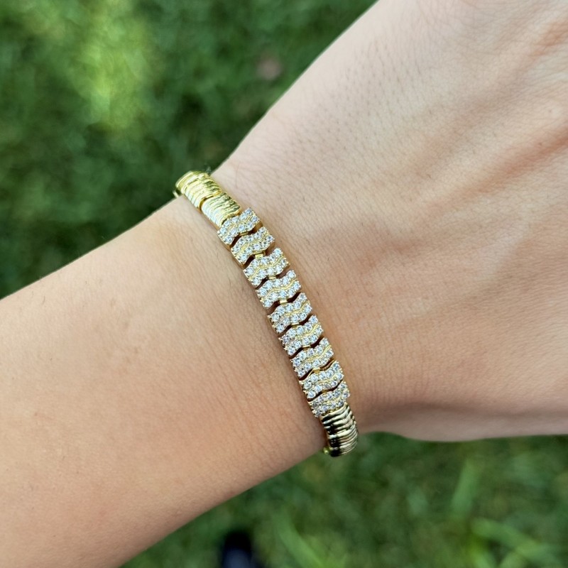 Dalgalı Taş Sıralı Bileklik resmi