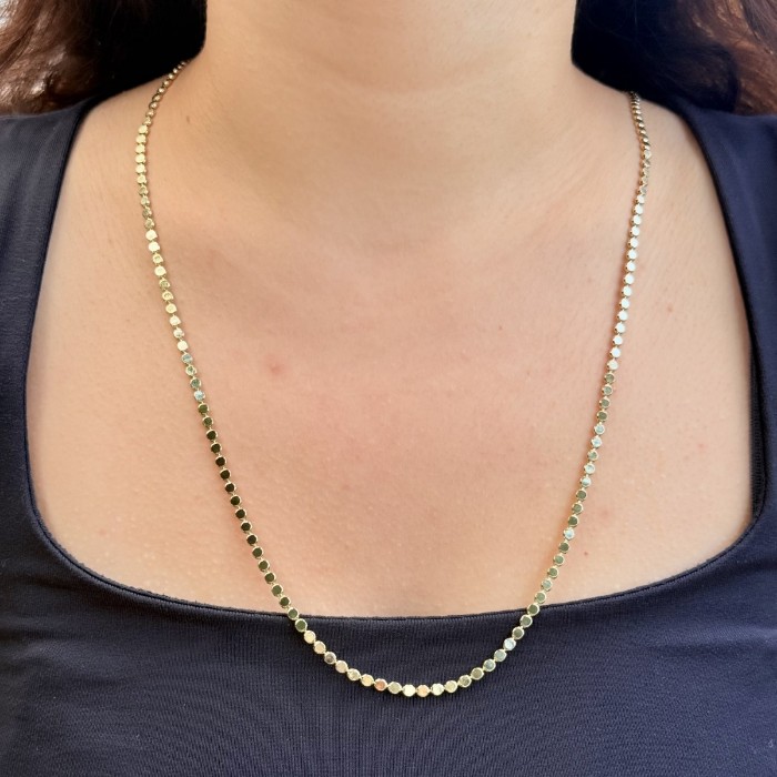 Uzun Gold ( 60cm ) Daire Kolye resmi