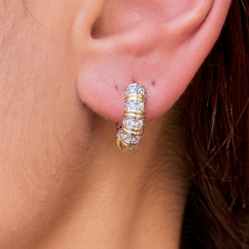 İkili Bant Detaylı Küpe resmi