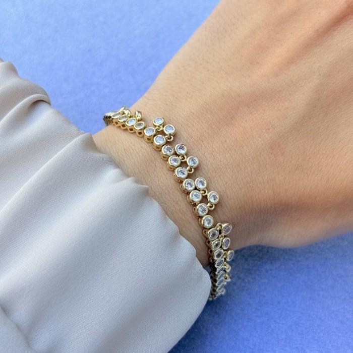 Sallantılı Yuvarlak Taşlı Bileklik resmi