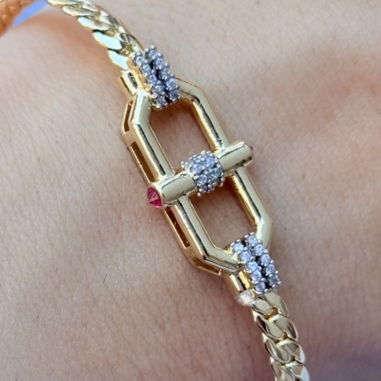 Kırmızı Detaylı Geometrik Bileklik resmi