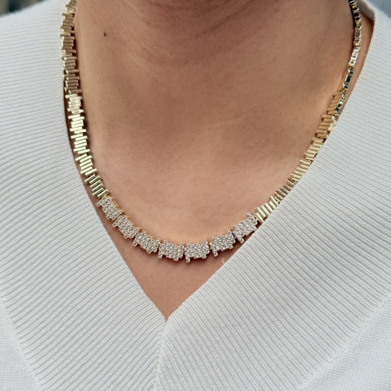 Yoğun Taşlı Özel Tasarım Kolye resmi