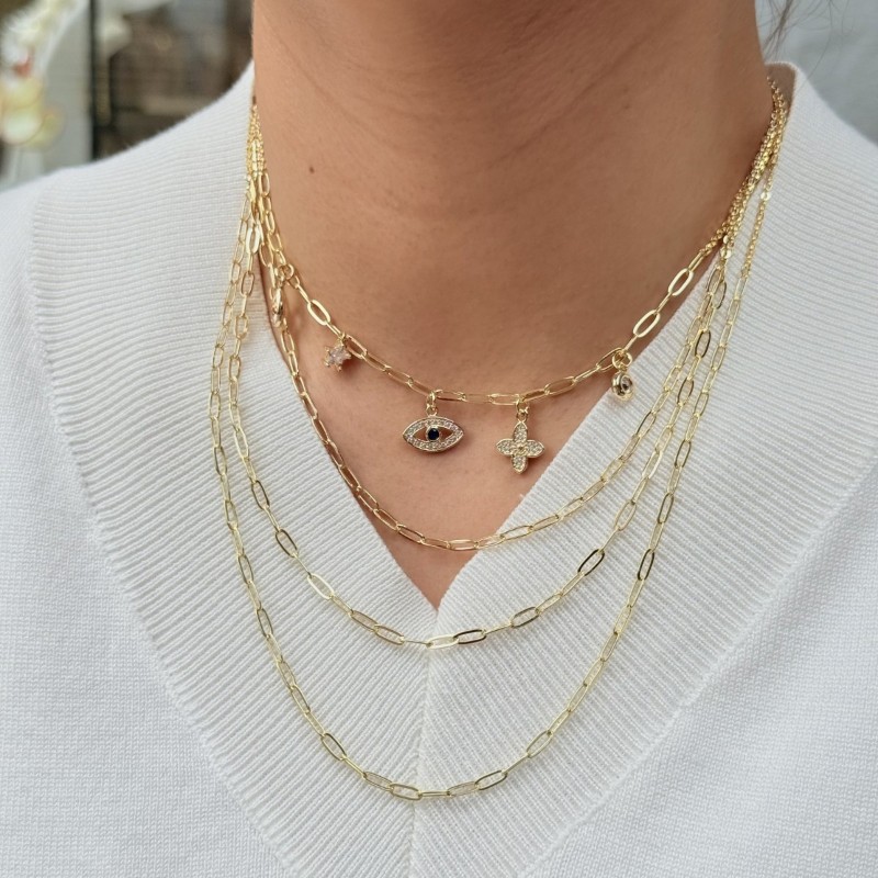 Nazar Boncuğu ve Figürlü Katmanlı Kolye resmi