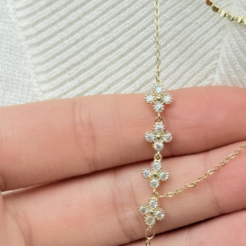 Taş Detaylı Uzun Katmanlı Kolye resmi