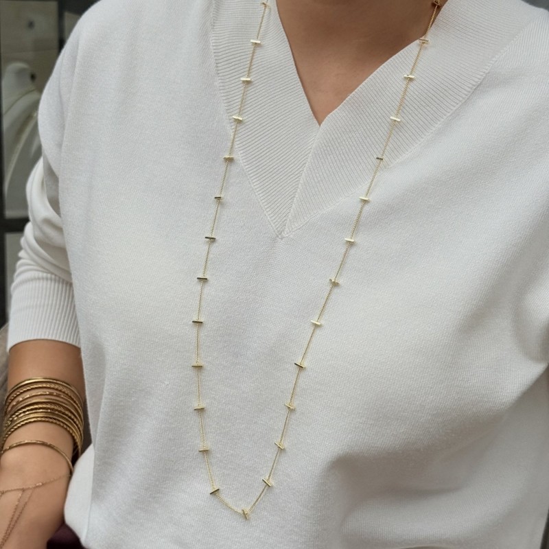 Geometrik Halkalı Uzun Kolye resmi