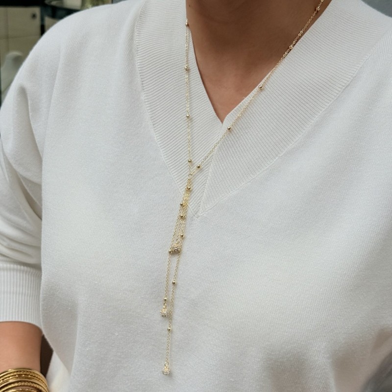 Çok Katlı Top Sallantılı Kolye resmi