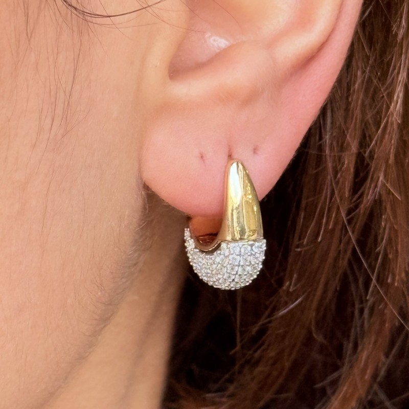 Altın Uçlu Taşlı Küpe resmi