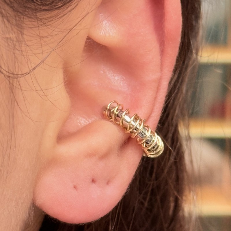 Altın Spiral Halka Kıkırdak Küpe resmi