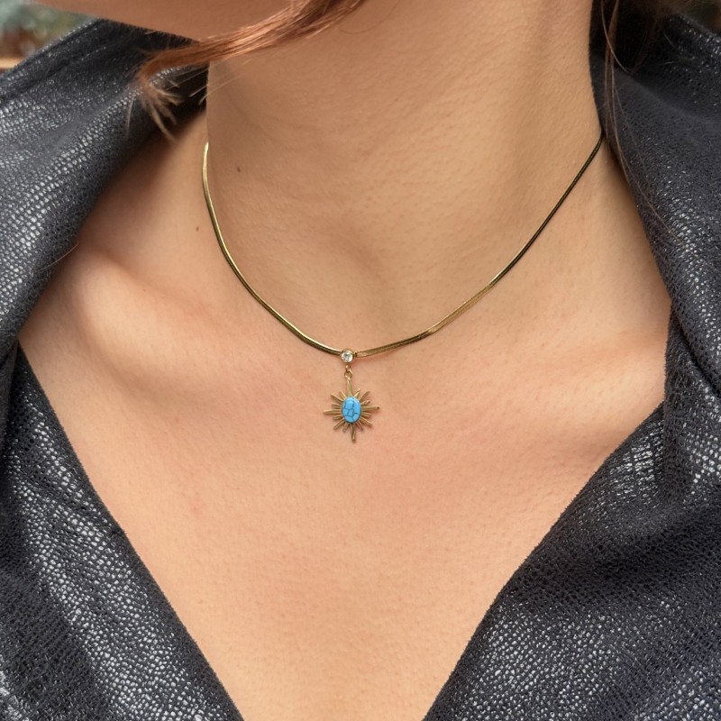 💠 Turkuaz Güneş Kolye resmi