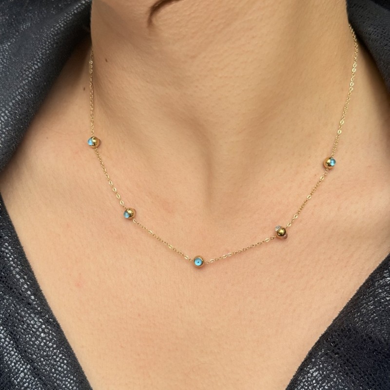 🔹 Mavi Taşlı Minimal Kolye resmi