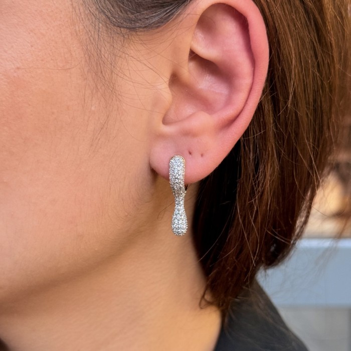 Damla Siluet Taşlı Küpe – Gold Detay resmi