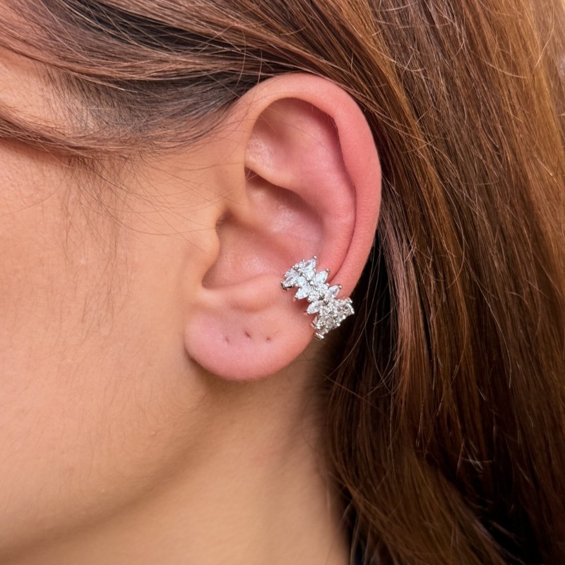 Marquise Bloom Ear Cuff – Silver resmi