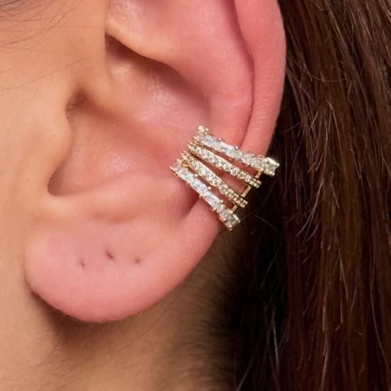 Tiered Lines Ear Cuff – Gold resmi