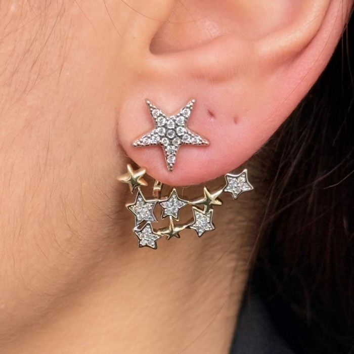 Aurora Teardrop Pavé Stud resmi