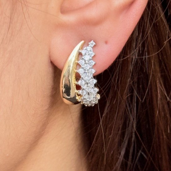 Luna Half‑Pavé Hoops resmi