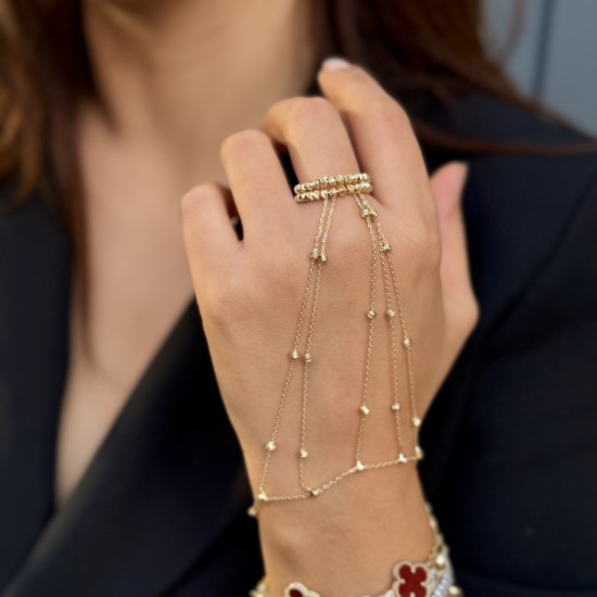 Zincir Damlalı Şahmeran (Altın Ton) resmi