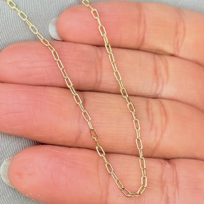 Paperclip (Köşeli Bakla) Zincir Kolye resmi