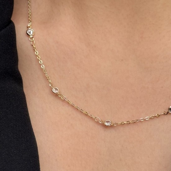 Minimal Üç Taş İstasyon Kolye resmi