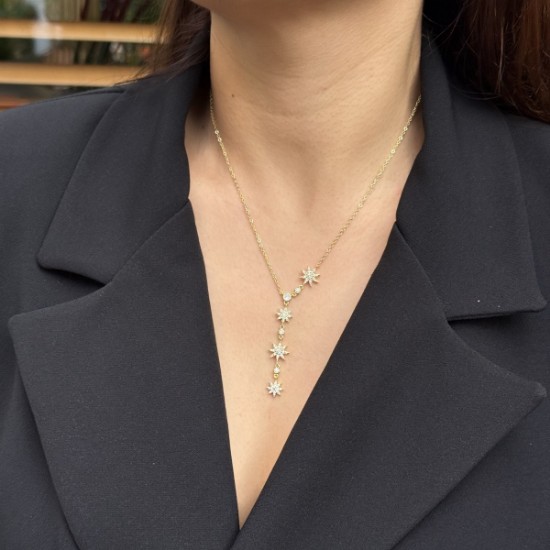 Kutup Yıldızı Y Kolye (Altın Renk) resmi