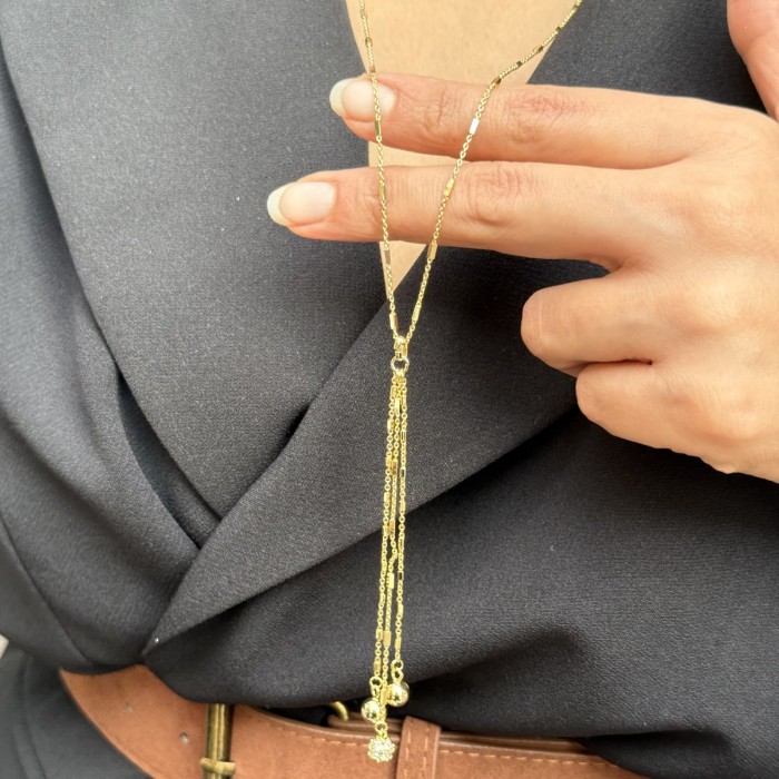 Püsküllü Lariat Kolye resmi