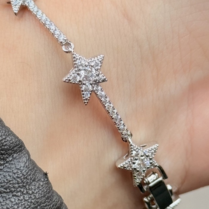 Stellar Yıldız Taşlı Bileklik (Gümüş Ton) resmi