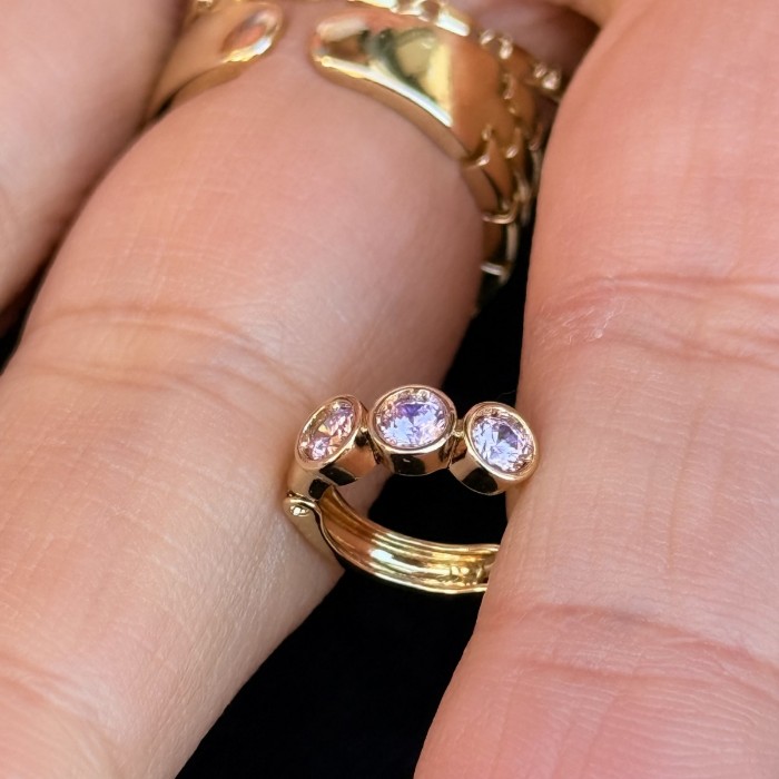 Pembe Taşlı Vera Küpe Pembe  resmi