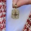 Compass Tag Pendant – Ruby Dot, Gold resmi