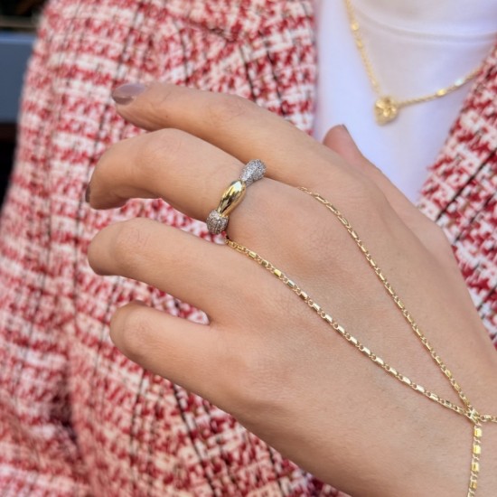 Fusion Ring – Gold Core & Frosted Pavé resmi